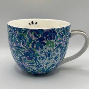 Lilly Pulitzer Blue Green Floral Ceramic Coffee/Tea Mug